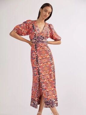 Women Anthropologie  long dress, 3/4 sleeves - Size 4